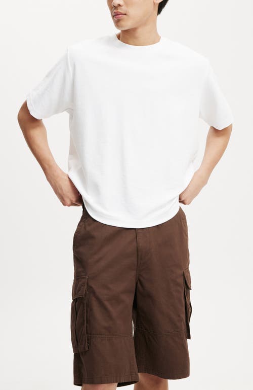 Cotton On Baggy Cargo Short In Chocolate Twill