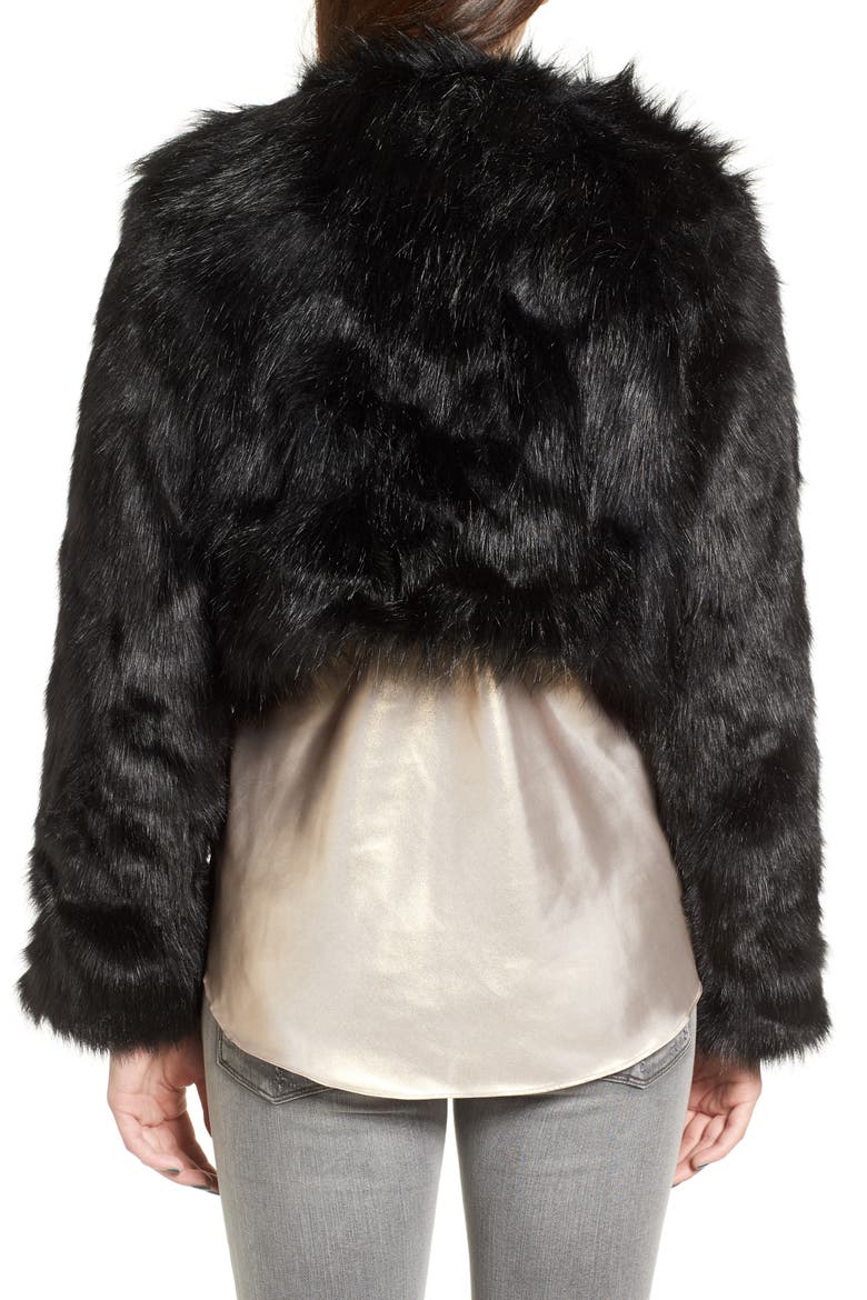 Fire Faux Fur Jacket, Alternate, color, BLACK