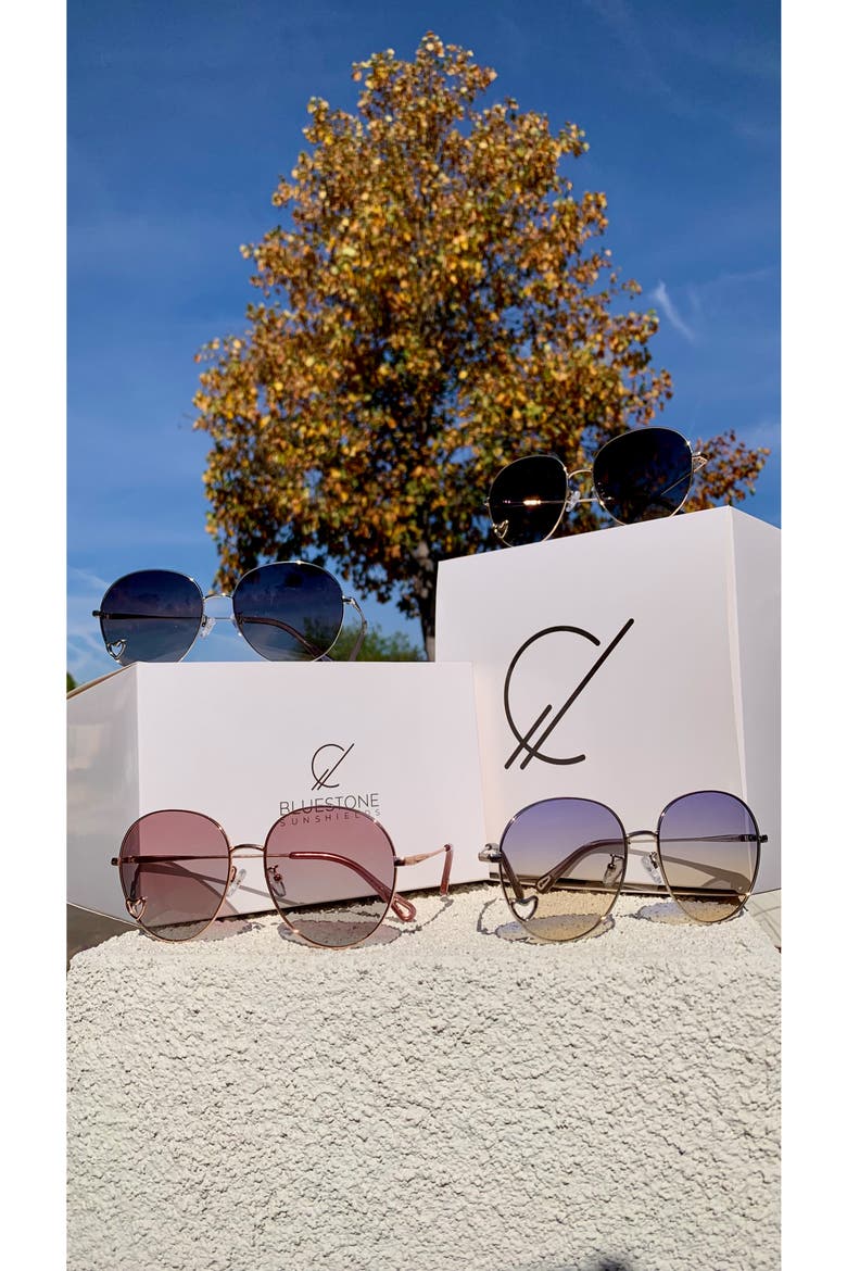 Love 53mm Polarized Round Sunglasses, Alternate, color, ROSE GOLD / PINK