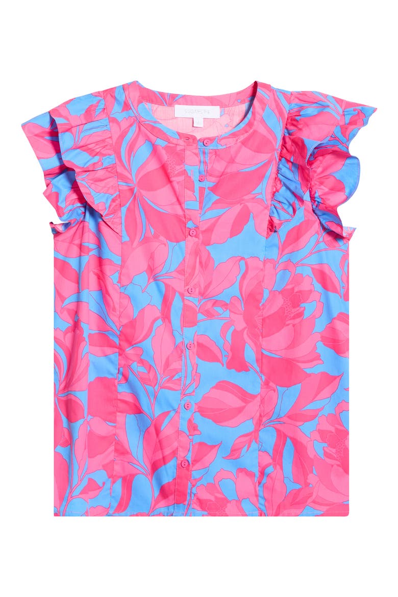 Sammi Print Ruffle Top, Alternate, color, PINK-BLUE
