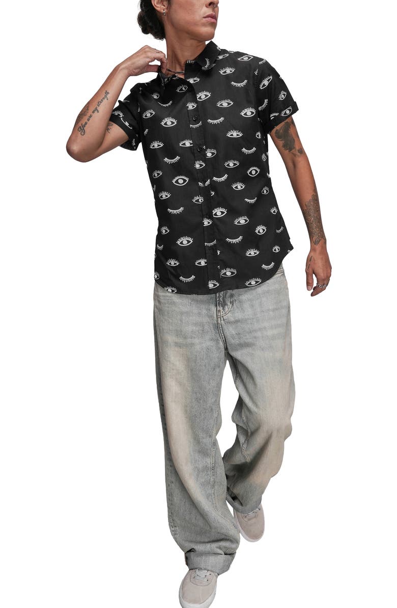 WILDFANG The Essential Button Up, Alternate, color, Wink Black