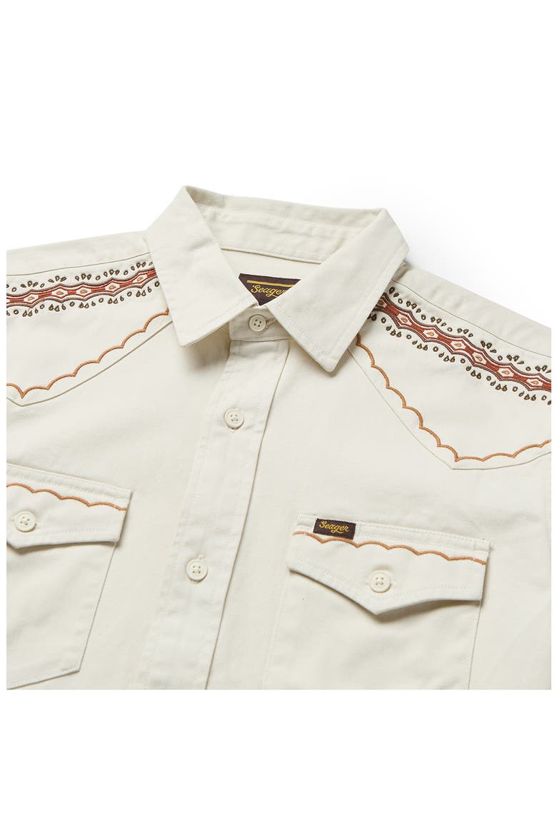 Amarillo Short Sleeve Cotton Twill Button-Up Shirt, Alternate, color, WHITE WASH