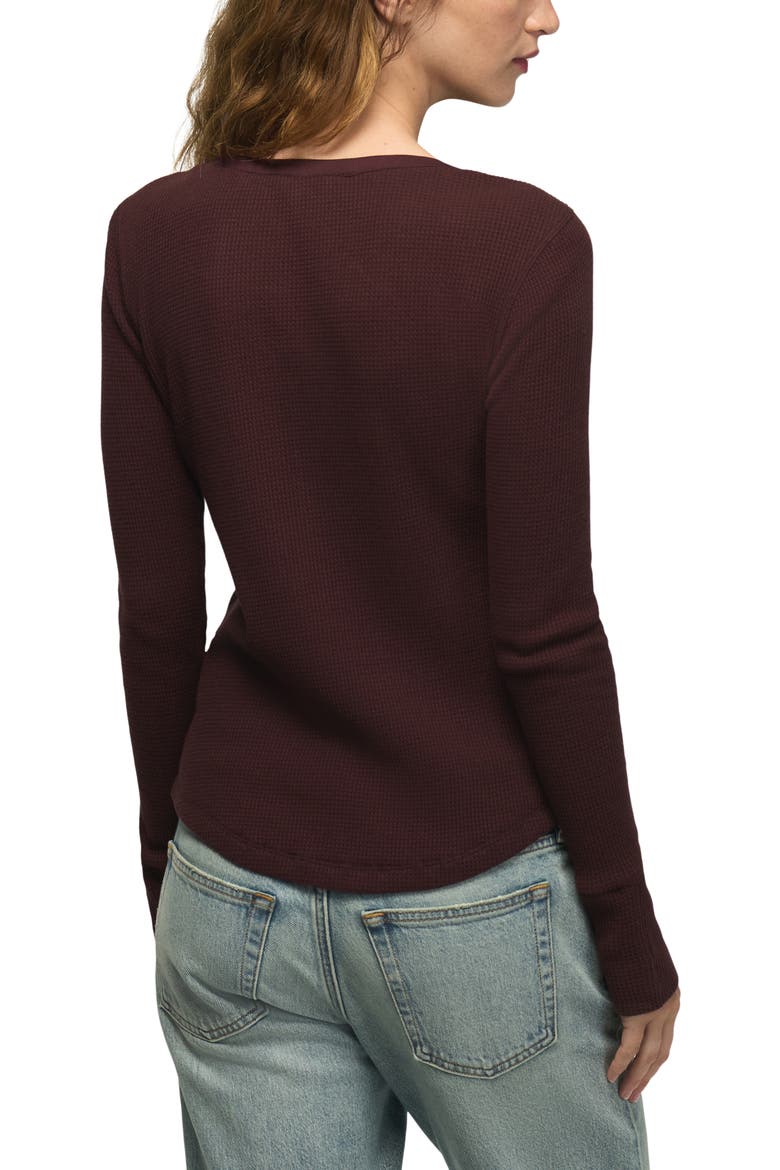 Lace Trim Waffle Stitch Henley Top, Alternate, color, FUDGE