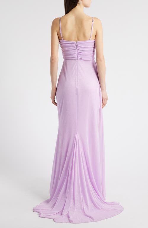 Jump Apparel Glitter & Rhinestone Gown In Neutral