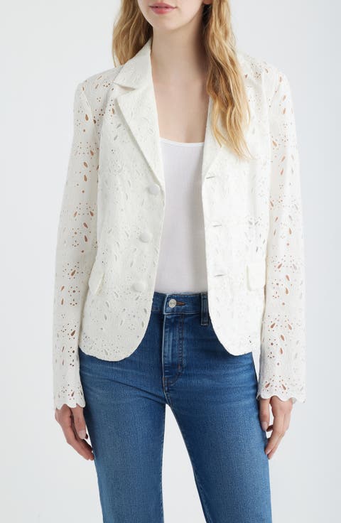 The Paisley Cotton Eyelet Blazer