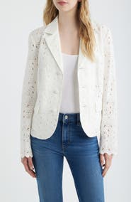 FRAME The Paisley Cotton Eyelet Blazer