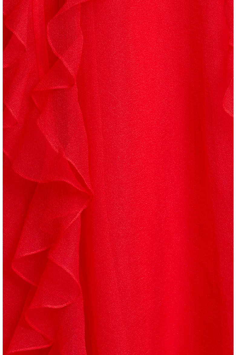 Colima Ruffle Organza Ballgown, Alternate, color, RED