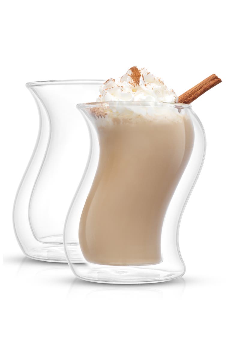Pivot Double Wall Coffee Glass - Set of 2, Alternate, color, CLEAR