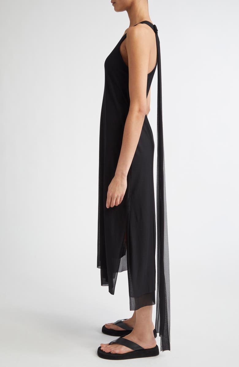 SETCHU Tiered Sheer Tank Dress, Alternate, color, Black