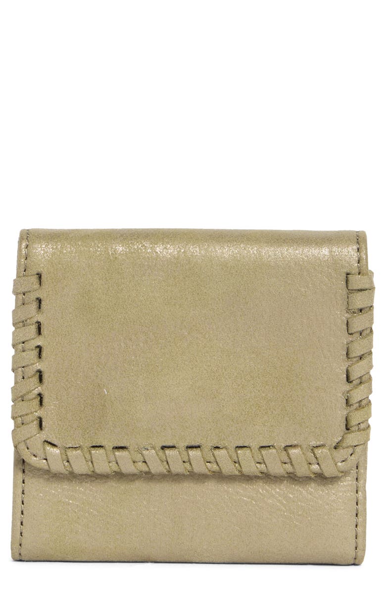 HOBO Foray Small Leather Wallet, Main, color, Burnished Sage