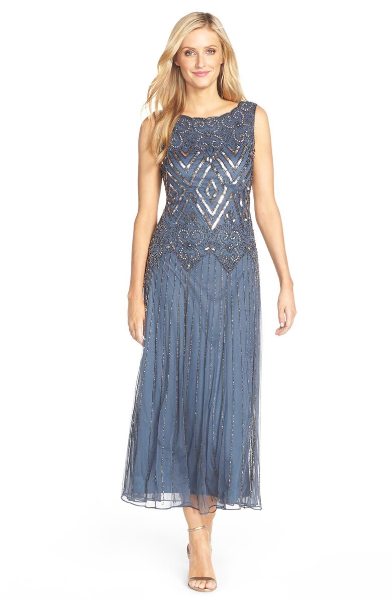 Pisarro Nights Sleeveless Embellished Mesh Gown, Main, color,