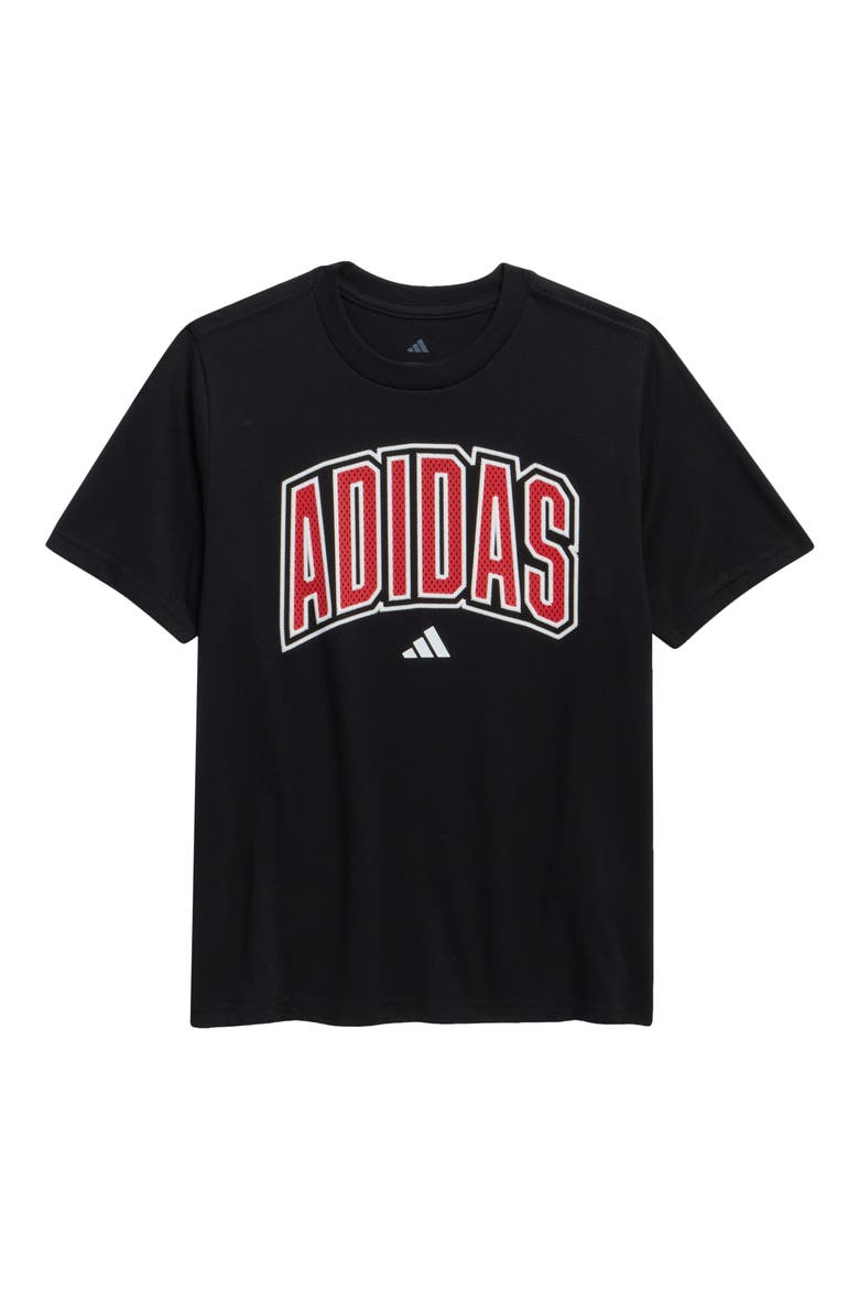Kids' Collegiate Arch Logo T-Shirt, Main, color, BLACK