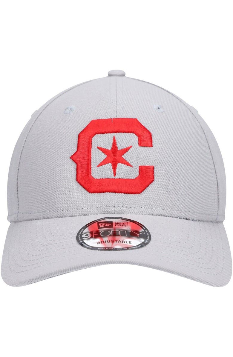 New Era Men's New Era Gray Chicago Fire Team Logo 9FORTY Adjustable Hat, Alternate, color,