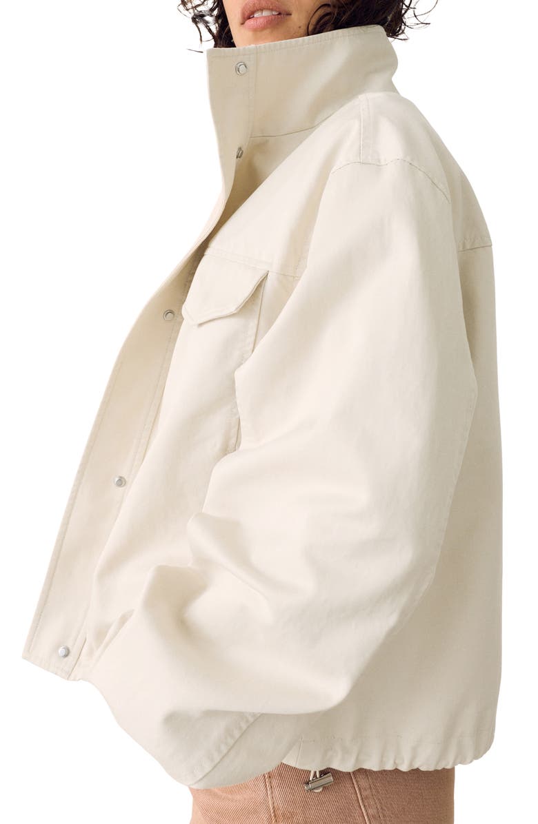 PER UNA BY M&S Crop Cotton Blend Twill Utility Jacket, Alternate, color, Ecru Ivory