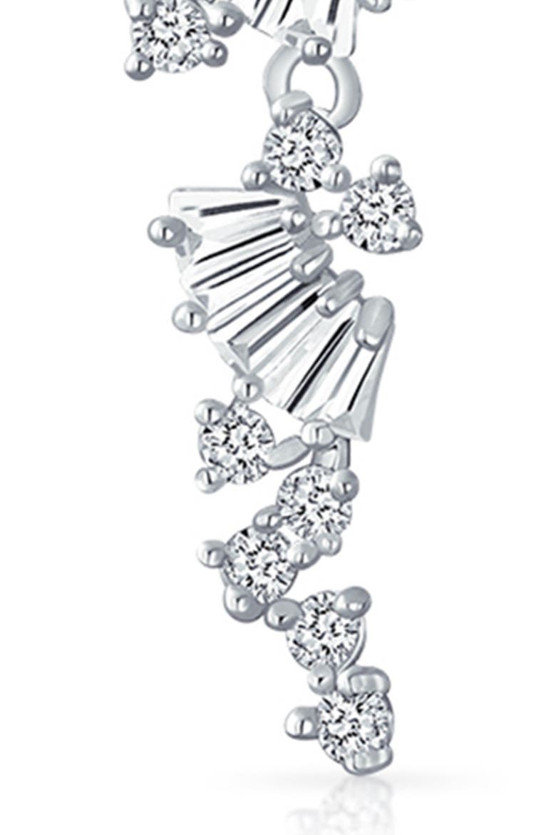 CZ Baguette Waterfall Earrings, Alternate, color, CLEAR