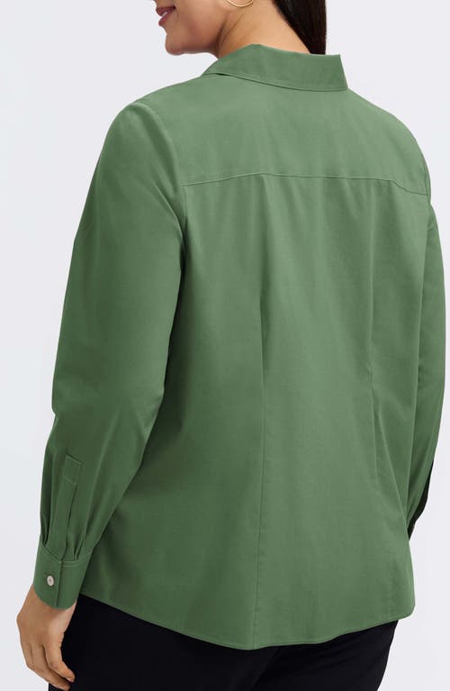 Foxcroft June Stretch Cotton Blend Button-up Shirt In Green