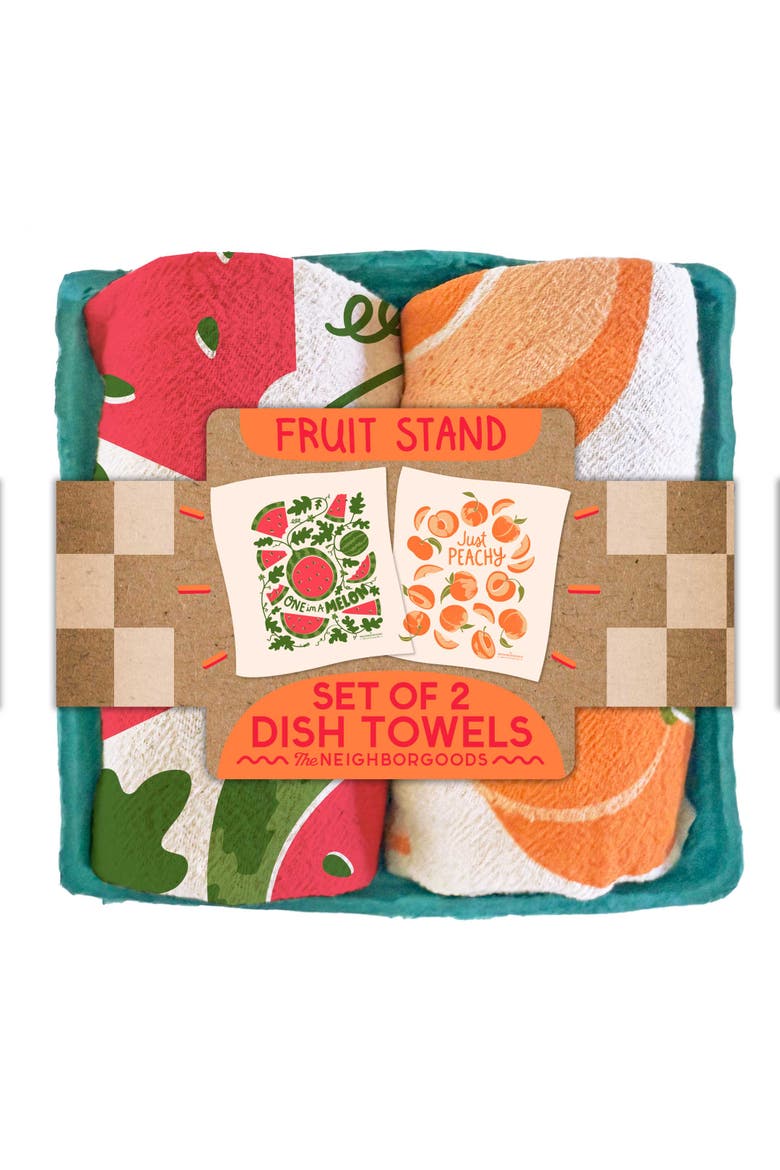 Fruit Stand- Dish Towel Set of 2, Main, color, Orange