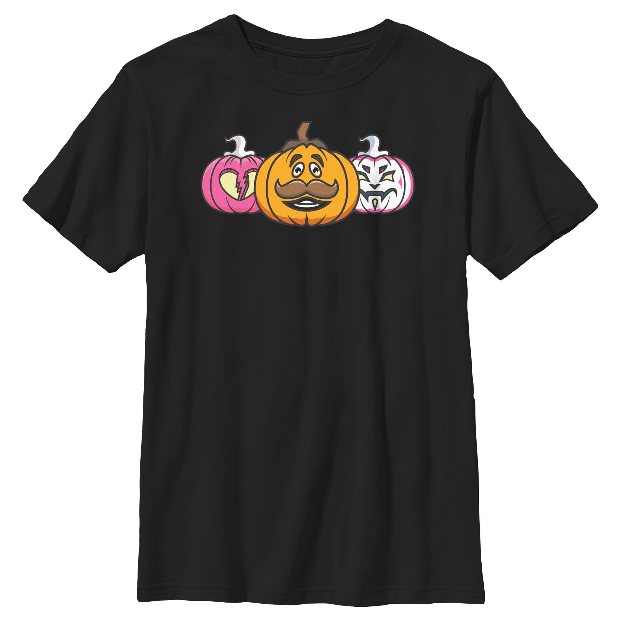 Boy's Fortnite Halloween Character Jack-O'-Lanterns  Graphic T-Shirt in Black 