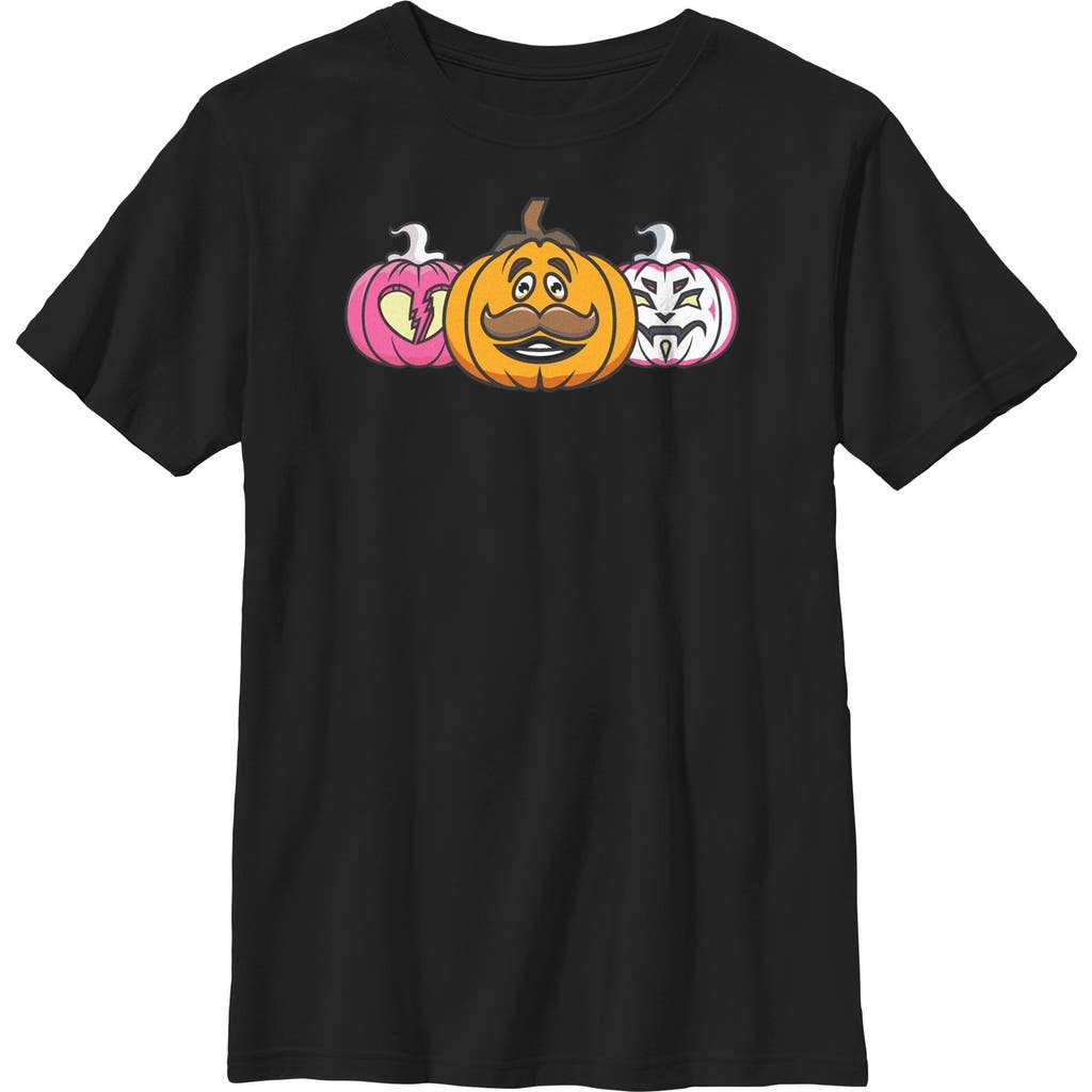 Boy's Fortnite Halloween Character Jack-O'-Lanterns  Graphic T-Shirt in Black  product
