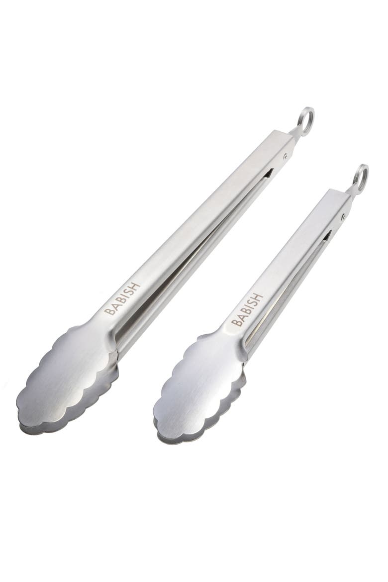 12 Inch & 9 Inch Locking Kitchen Tong Set, Stainless Steel, Main, color, Stainless Steel