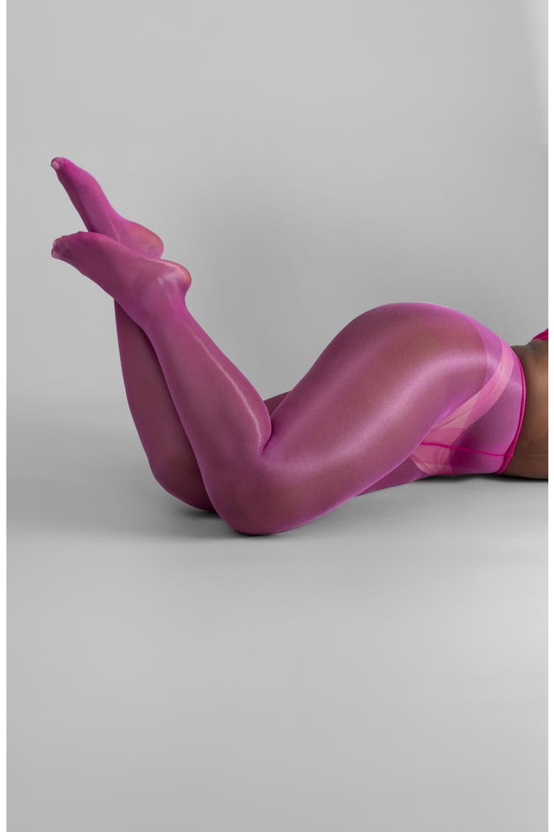 Lustrous Silky Shiny 20-Denier Sheer Tights, Alternate, color, PINK