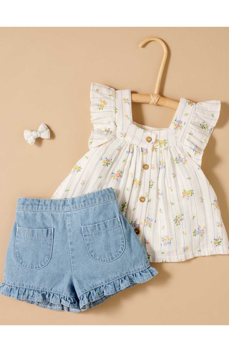 Purebaby Nautical Top & Short Set, Alternate, color, Nautical Floral