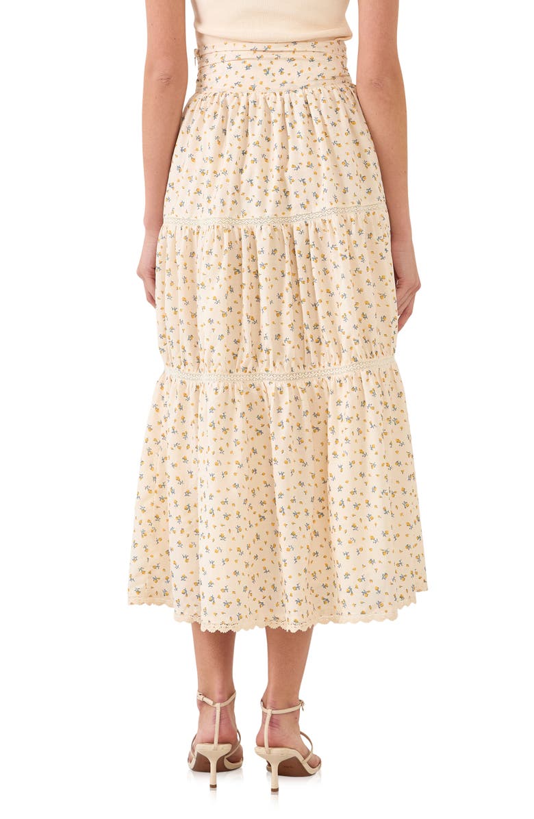 Free the Roses Tiered Floral Maxi Skirt, Alternate, color, 