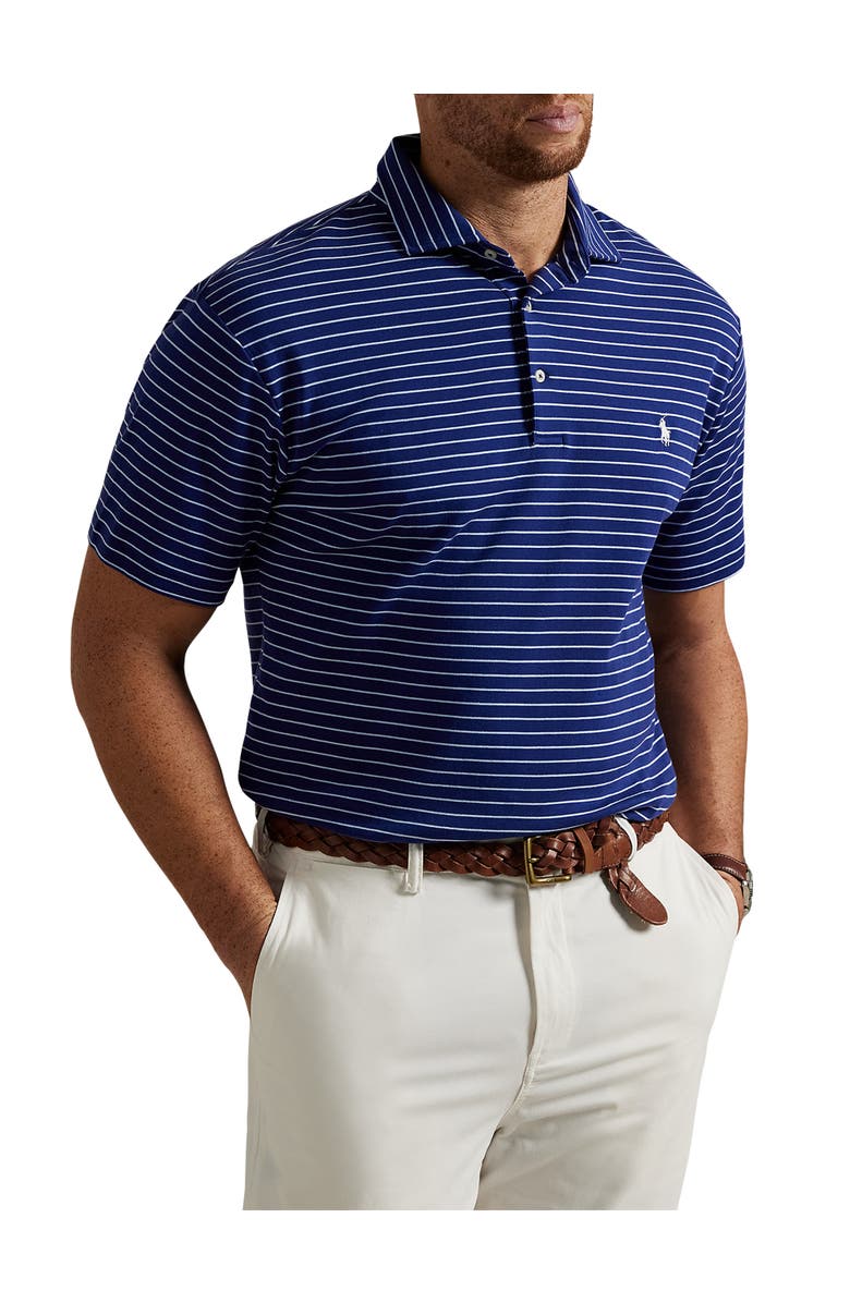 Polo Ralph Lauren Big & Tall Striped Soft Touch Polo Shirt, Main, color, Royal And Blue