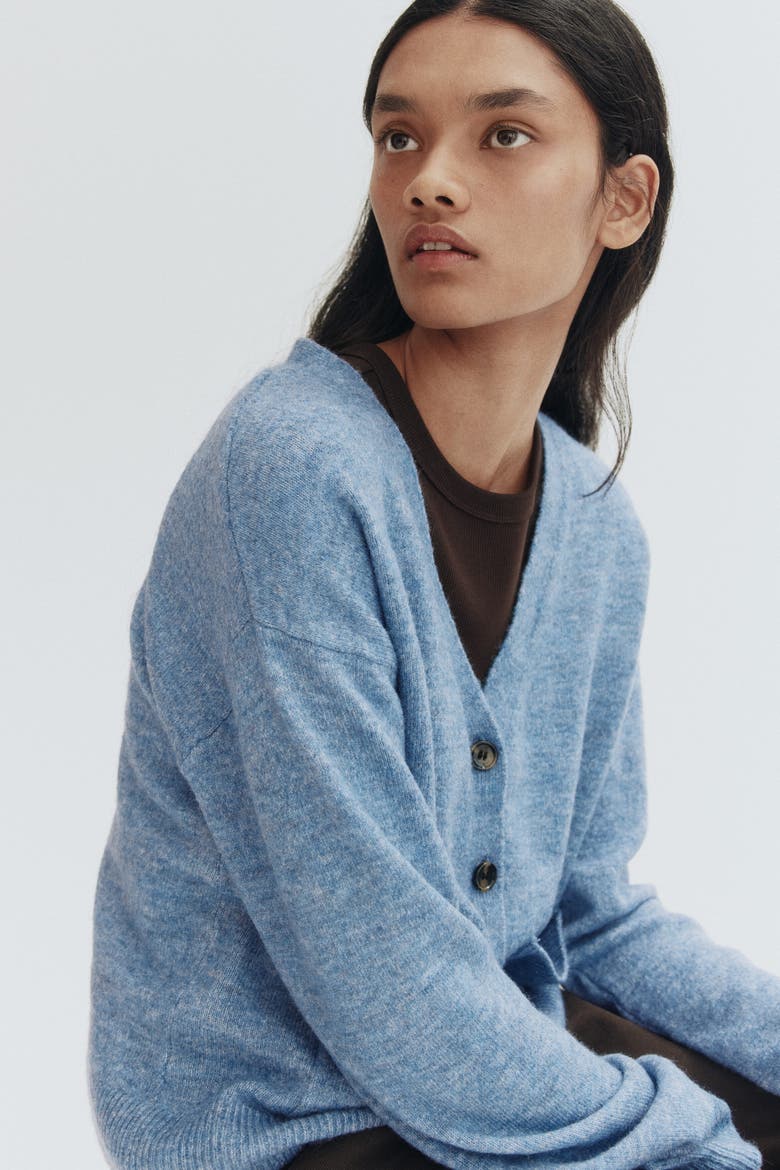 Loose-fit Cardigan, Alternate, color, Blue melange