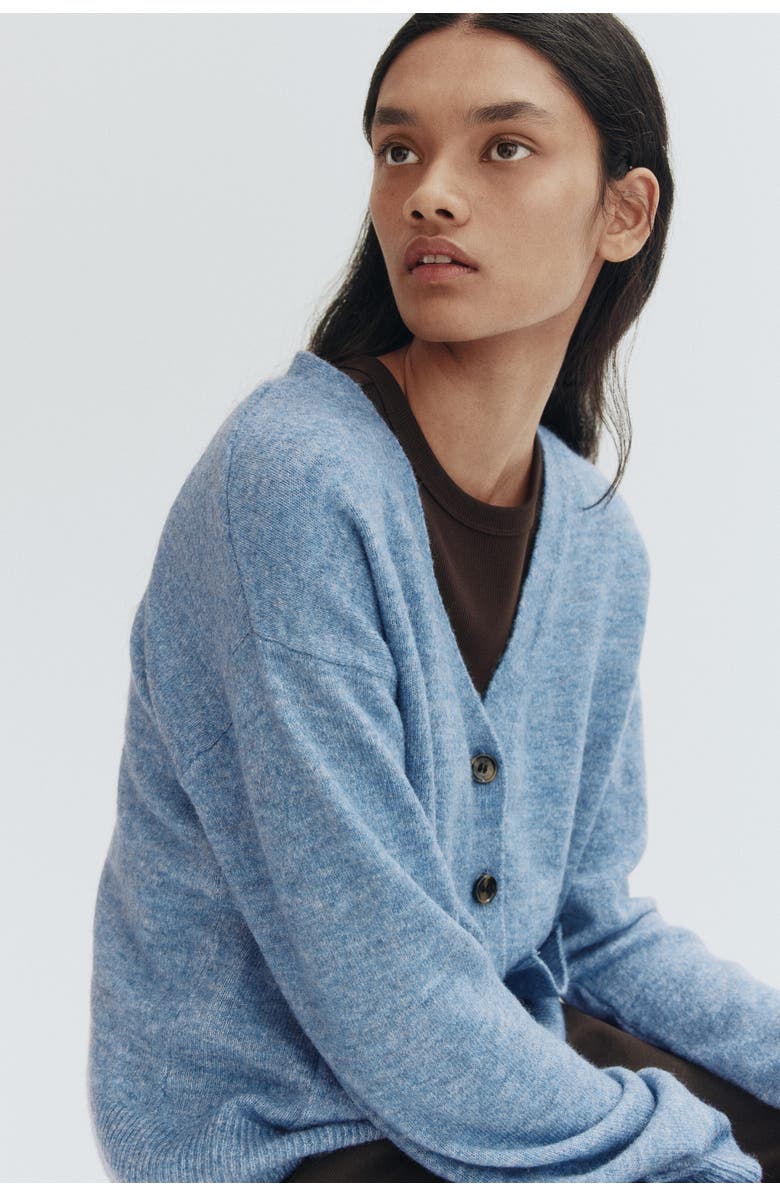 H&M Loose-fit Cardigan, Alternate, color, Blue Melange