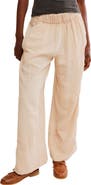 Free People Days End Pull-On Linen Blend Wide Leg Pants