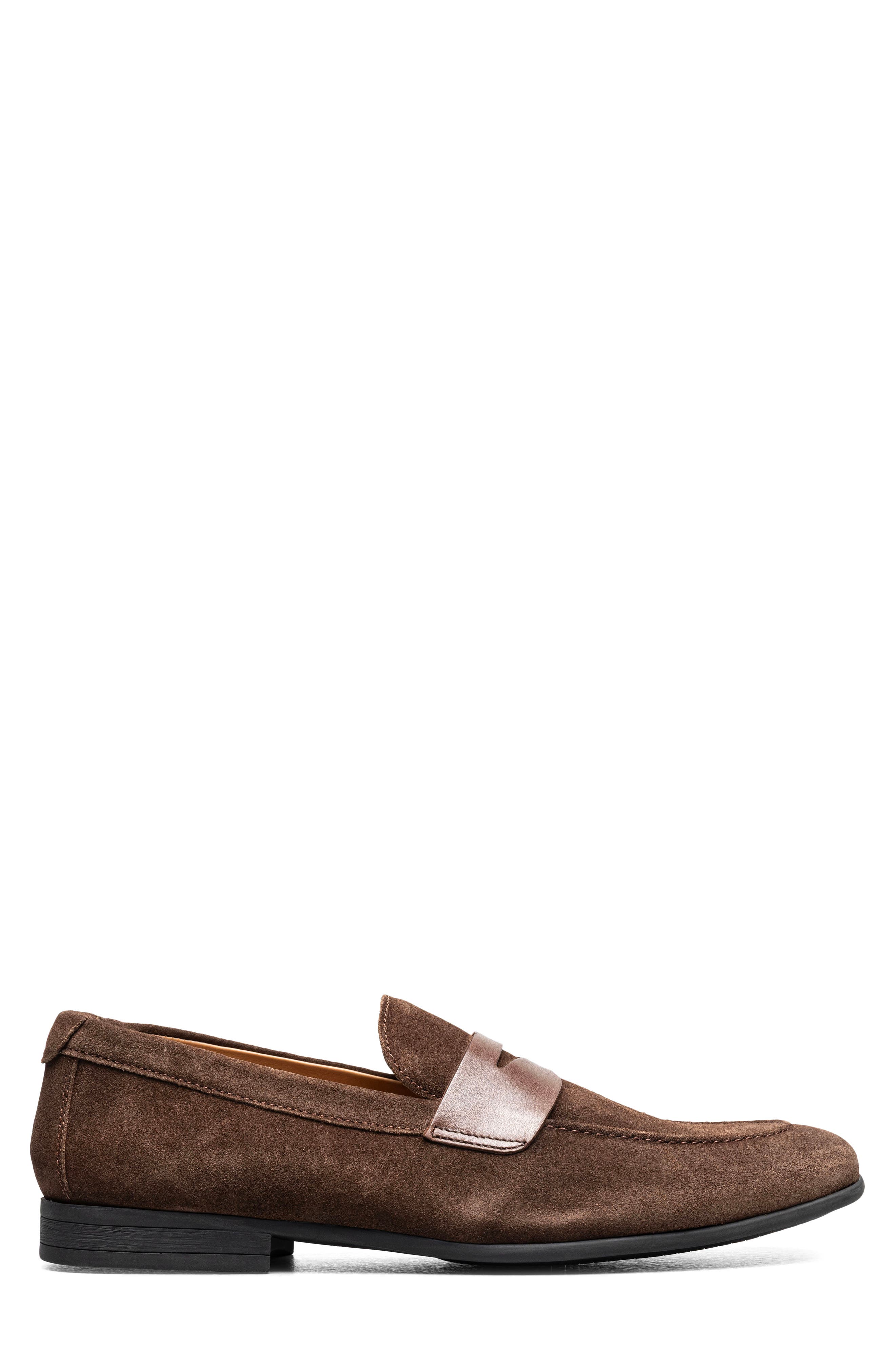 Modena Moc Toe Penny Loafer, Alternate, color, BROWN SUEDE