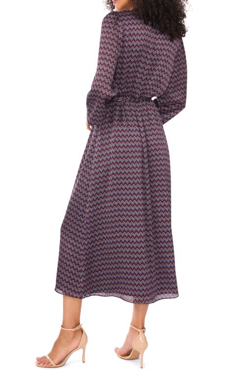 Vince Camuto Abstract Print Wrap Front Dress In Blue