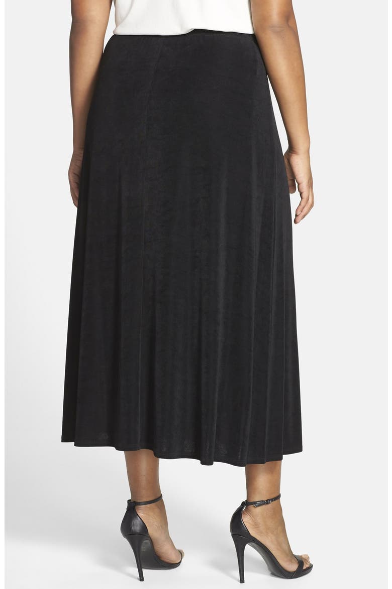 Long A-Line Skirt, Alternate, color, BLACK