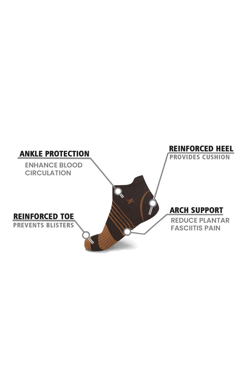EXTREME FIT 6-Pack Copper Infused Ankle Socks, Alternate, color, Brown/ Black