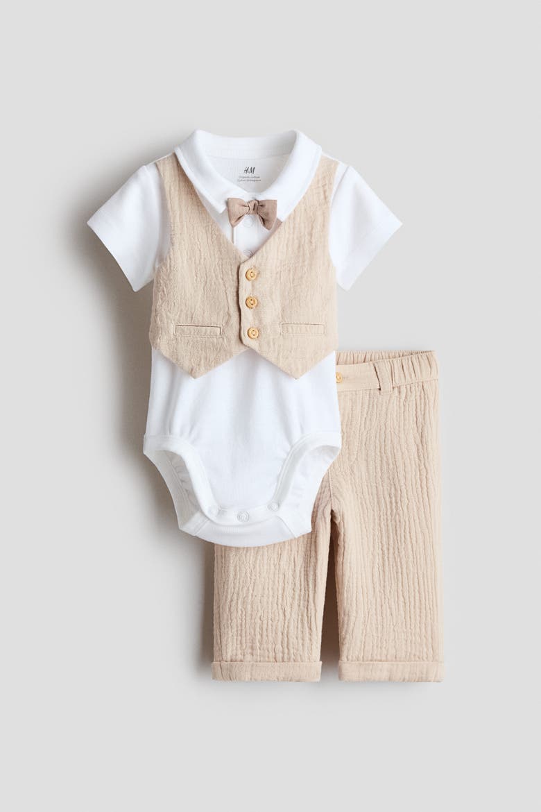 2-piece Dressy Set, Main, color, Light beige/white