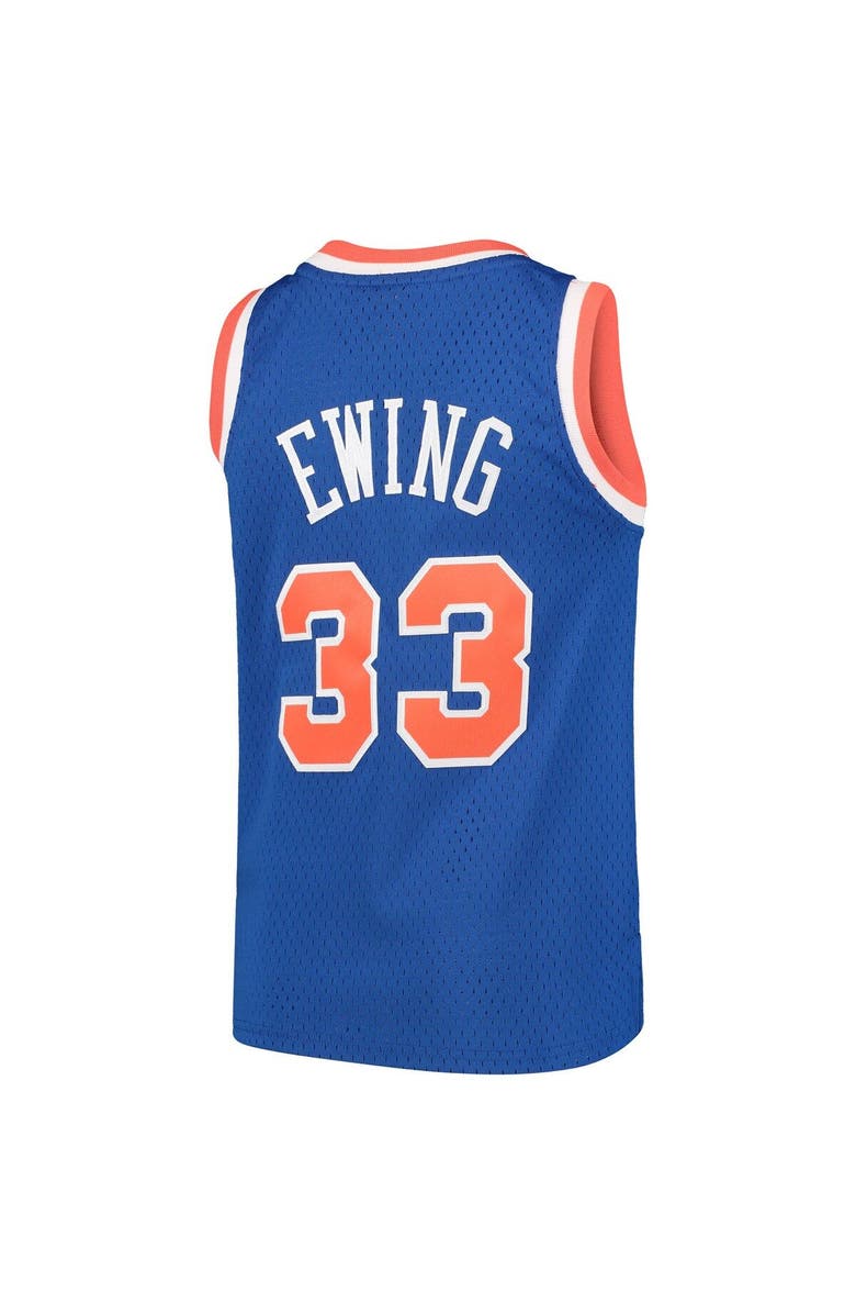 Mitchell & Ness Youth Mitchell & Ness Patrick Ewing Blue New York Knicks Hardwood Classics Swingman Throwback Jersey, Alternate, color, 