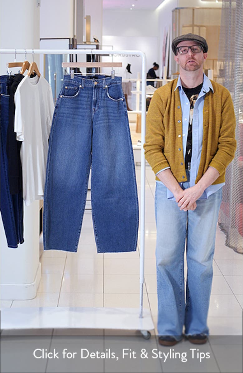 Bonnie Raw Hem High Waist Barrel Jeans, sales video thumbnail