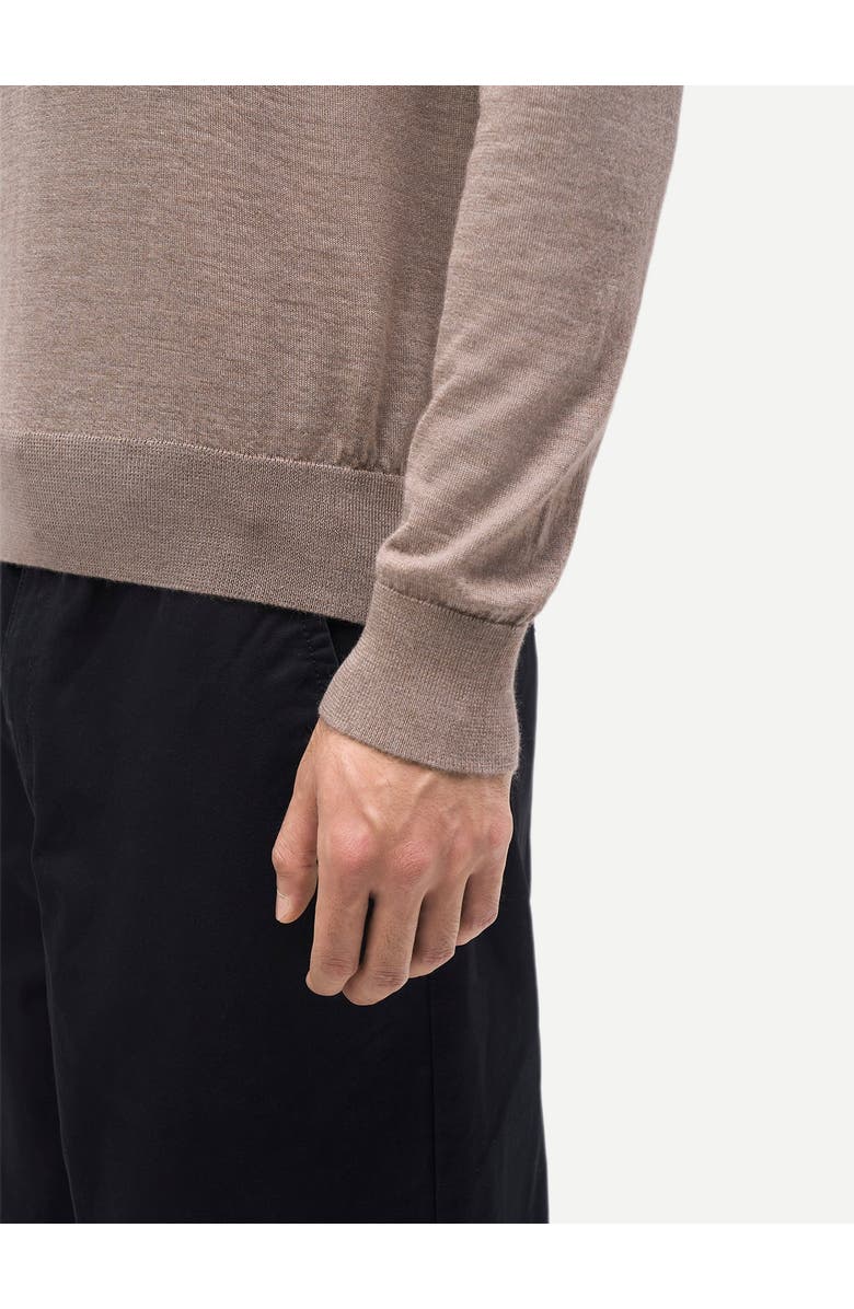 Gobi Cashmere Men Classic Polo Shirt with Long Sleeve, Alternate, color, Taupe