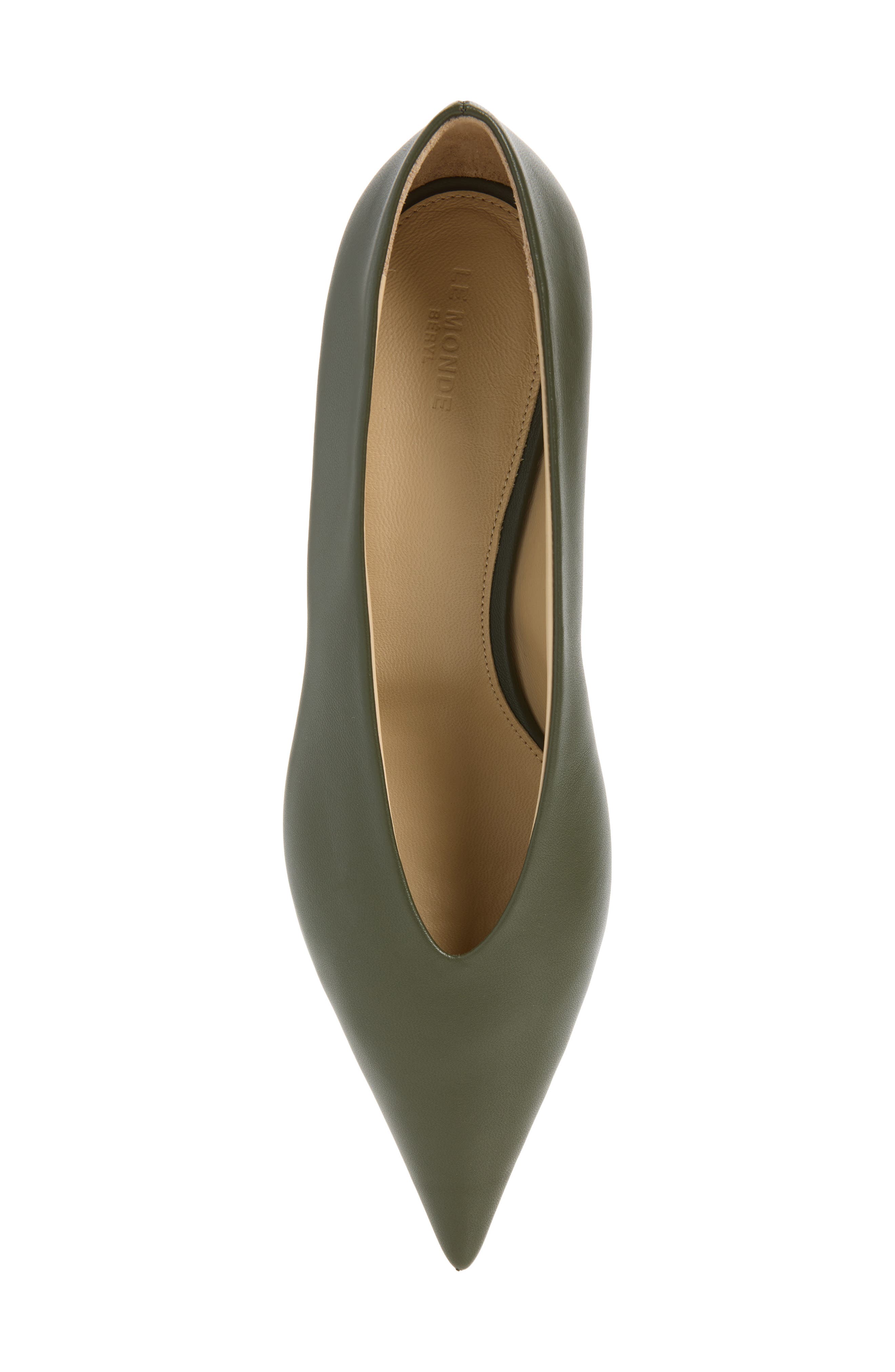 Babouche Kitten Heel Pointed Toe Pump, Alternate, color, MILITARY