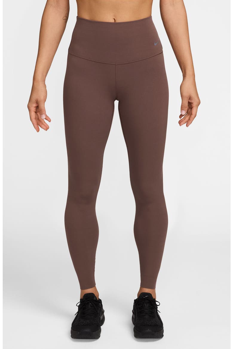 Zenvy Gentle-Support High-Waisted 7/8 Leggings, Main, color, FAUNA BROWN/ BLACK