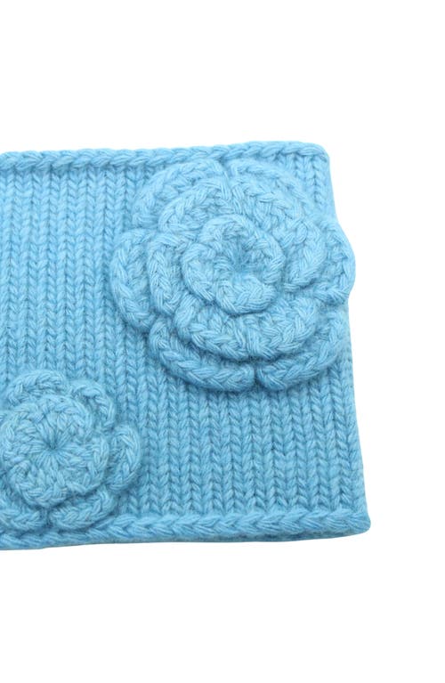 Portolano Flower Cashmere, Wool & Silk Headband In Blue