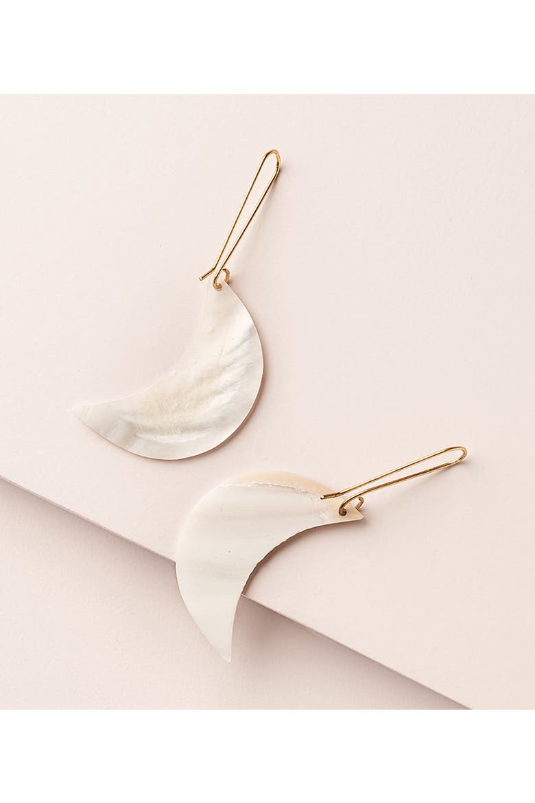 Rajani Crescent Moon Drop Earrings - Mother of Pearl, Alternate, color, Ivory