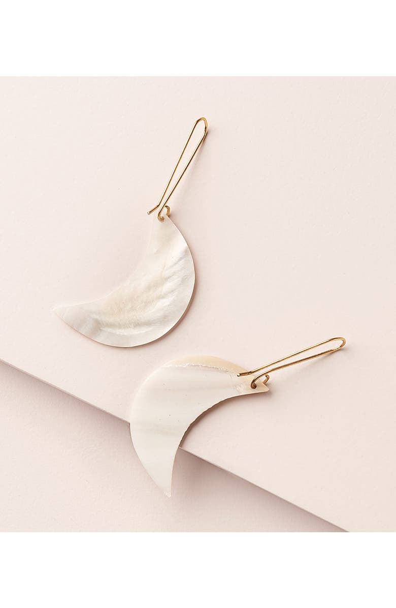 Matr Boomie Rajani Crescent Moon Drop Earrings - Mother of Pearl, Alternate, color, Ivory