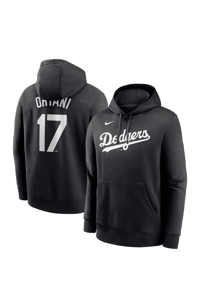 Nike Men's Nike Shohei Ohtani Black Los Angeles Dodgers Player Name & Number Club Fleece Pullover Hoodie, Alternate, color, 