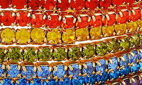 Guess Rainbow Crystal Stretch Bracelet In Multi