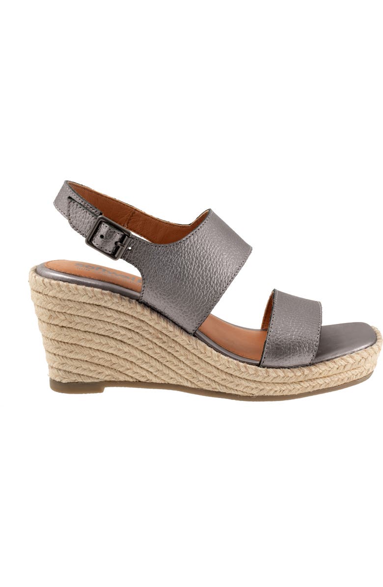 SoftWalk<sup>®</sup> Hartley Espadrille Wedge Sandal, Alternate, color, Pewter Metal