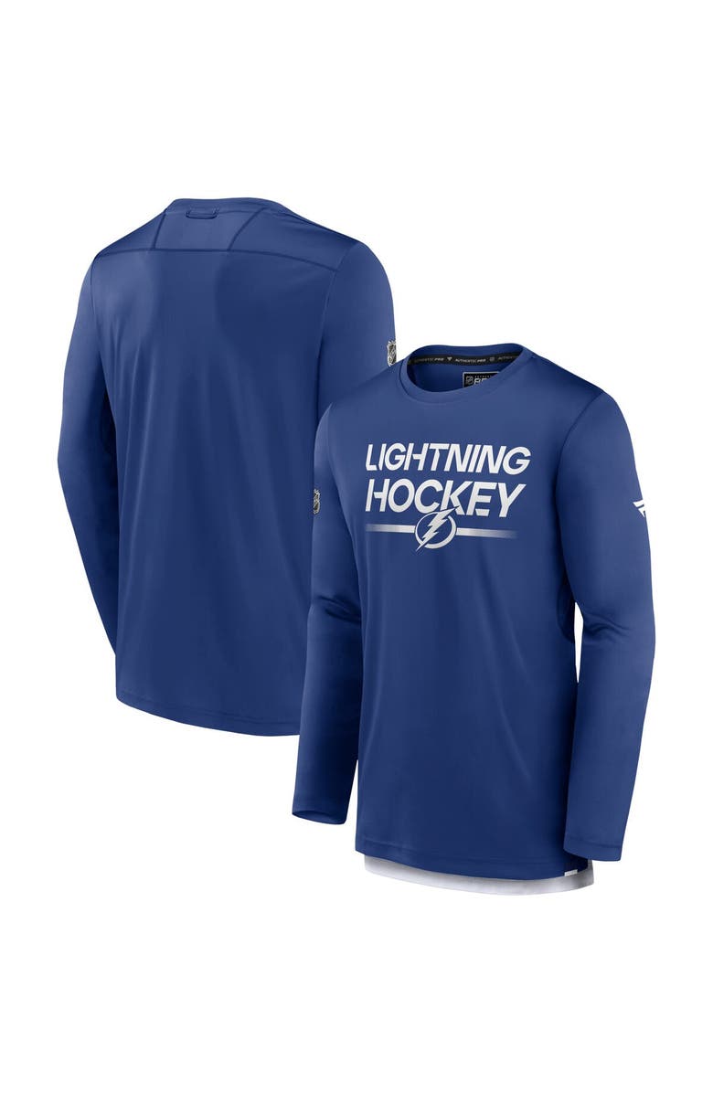 FANATICS Men's Fanatics Branded  Blue Tampa Bay Lightning Authentic Pro Long Sleeve T-Shirt, Main, color, 