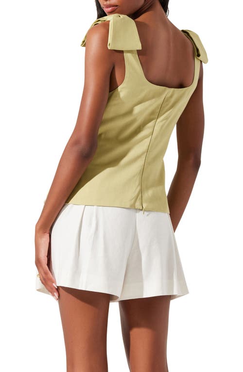 Astr The Label Bow Shoulder Tank In Green