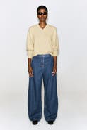 COS Pleated-Panel Denim Barrel-Leg Pants